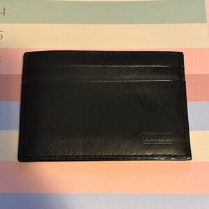Coach Black Leather Card Holder